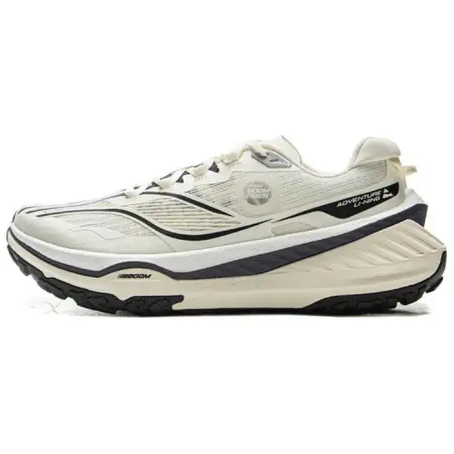 Li Ning De Lu V2 Slip Resistant Coverage Abrasion Resistant Low top Trail Running Shoes Men's White Black