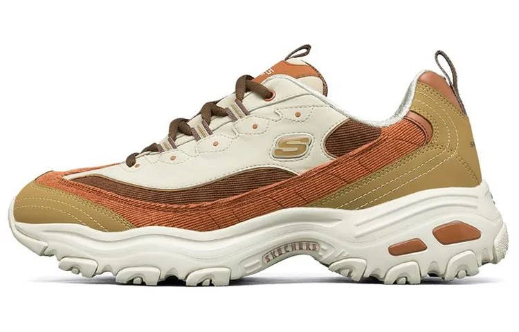 Skechers D'Lites 1.0 Comfortable Cushioning, Wear Resistant Low top Chunky Sneakers Men's White Brown
