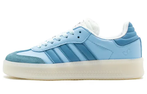 Adidas Originals Samba XLG Slip Resistant, Abrasion Resistant, Lightweight Low top Skateboard Shoes Unisex Beige Blue