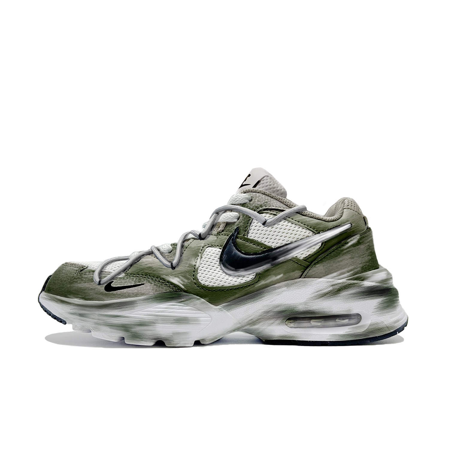 Nike Air Max Fusion Cushioning, Wear Resistant Low top Running Shoes Men’s Green