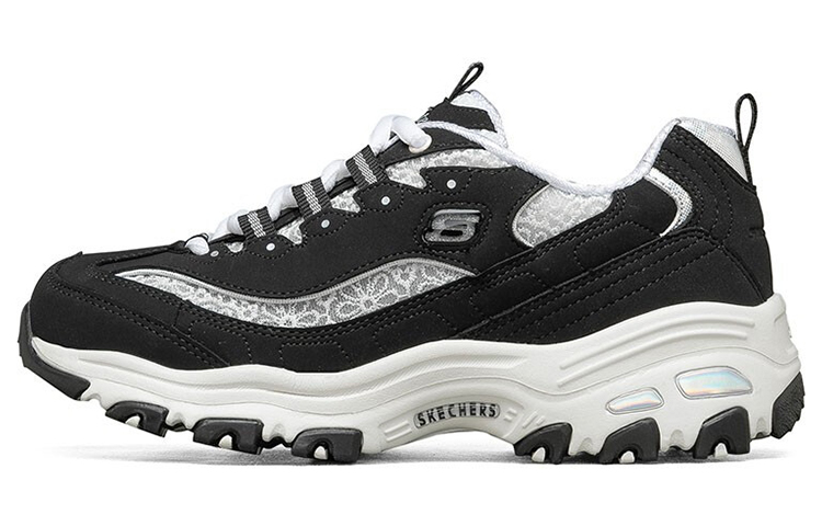 Женские кроссовки Skechers D'LITES 1.0 (черно-белые) — Чёрный / белый — фото 1