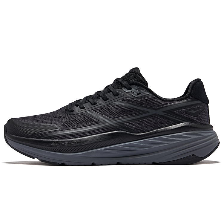 Erke Chiye Cushioning Slip Resistant Breathable Low top Casual Running Shoes Men’s Jet Black Carbon Gray