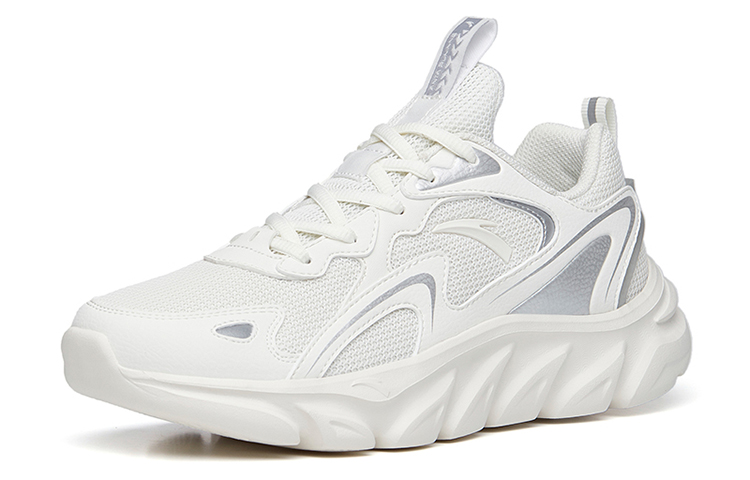 Anta Running Collection Comfortable Abrasion Resistant Low top Running Shoes Women’s White Silver