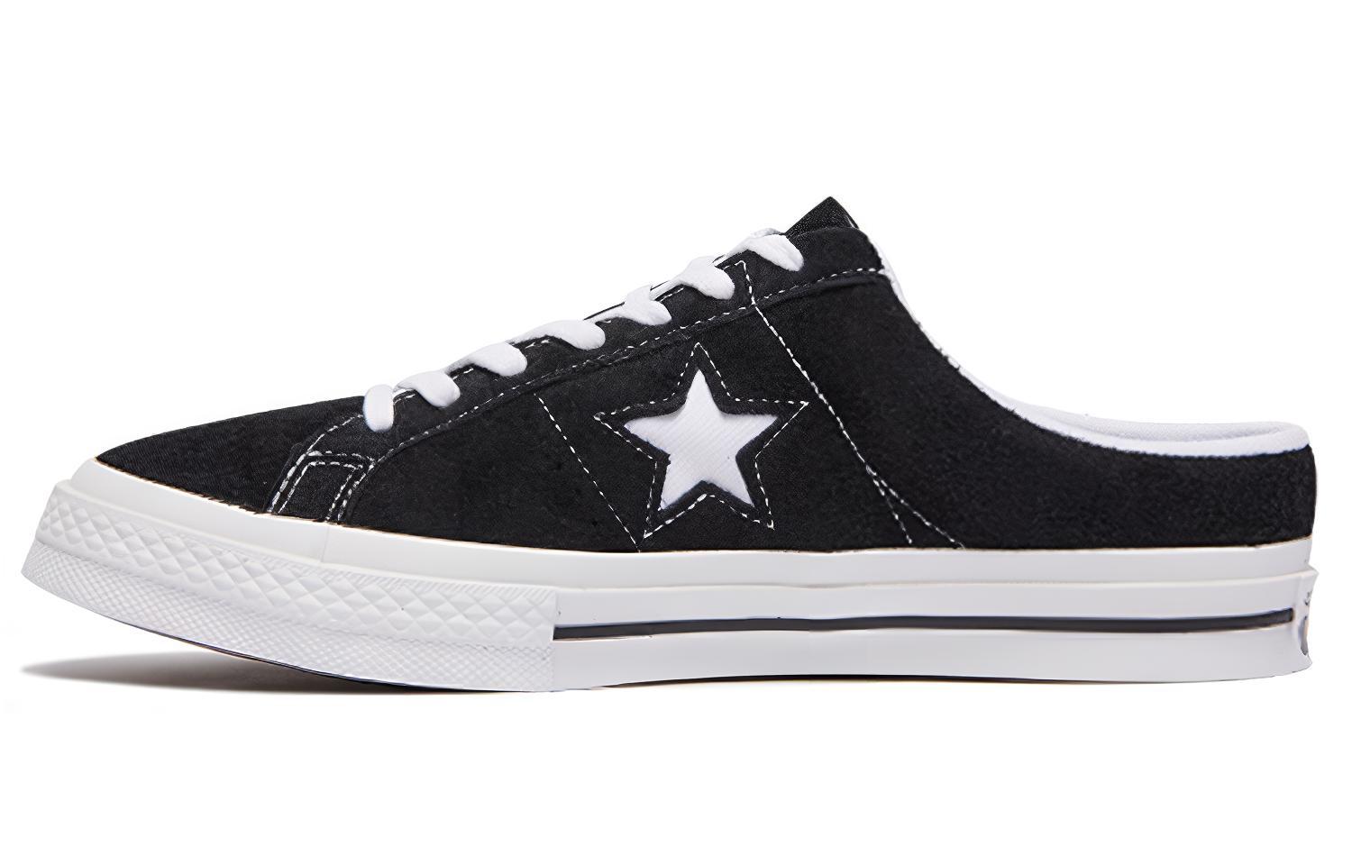 Converse One Star series comfortable and casual rubber sole slippers, same style for men and women, black and white