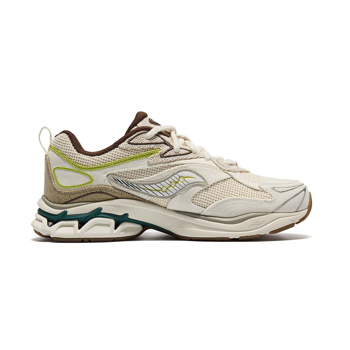 Saucony GRID FUSION Fabric Low top Running Shoes Unisex Beige