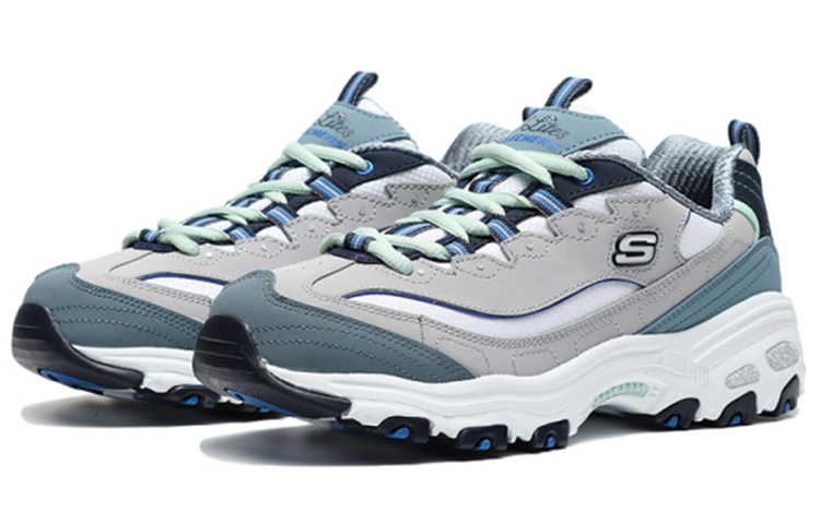 Женские кроссовки Skechers D'LITES 1.0 (серо-синий) — фото 3