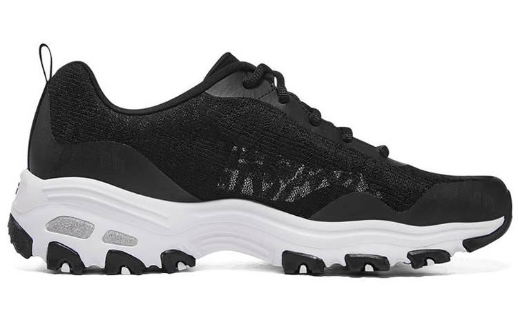 Женские кроссовки Skechers D'LITES 1.0 (черно-белые) — фото 2