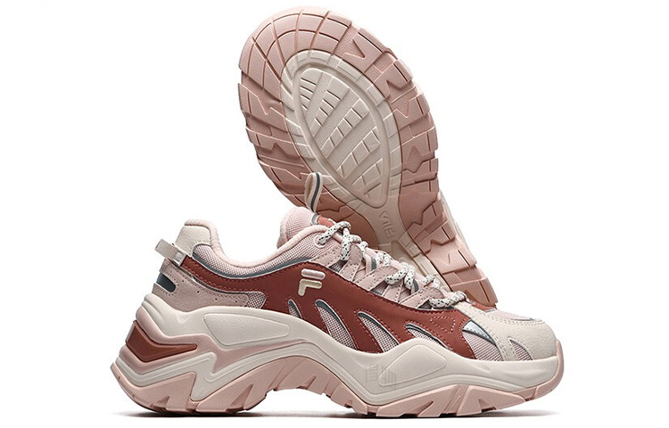Женские кроссовки Fila FUSION Fishbone (розово-бежевые) — фото 4