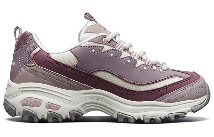 Женские кроссовки Skechers D'LITES 1.0 (фиолетово-белые) — Фиолетовый / белый — фото 2