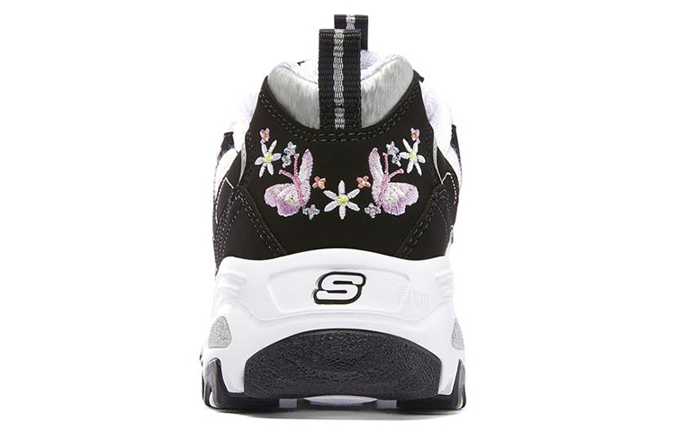 Женские кроссовки Skechers D'Lites 1.0 (черный / белый / серебристый) — Чёрный / белый / серебристый — фото 4