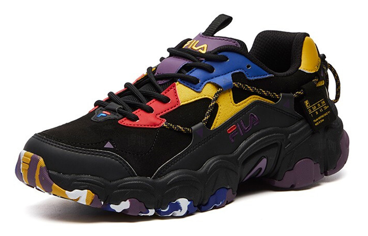 Женские кроссовки Fila FUSION (черно-оранжевые) — фото 2