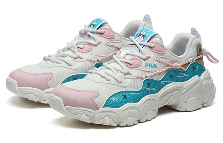 Женские кроссовки Fila (бело-синие) — фото 3