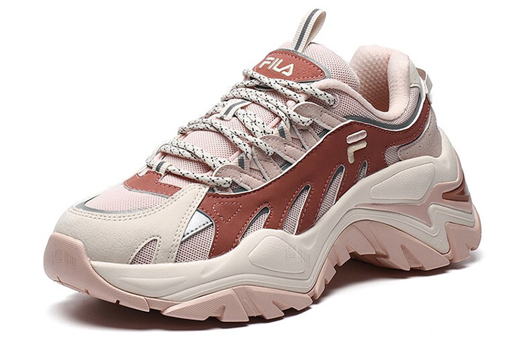 Женские кроссовки Fila FUSION Fishbone (розово-бежевые) — фото 2