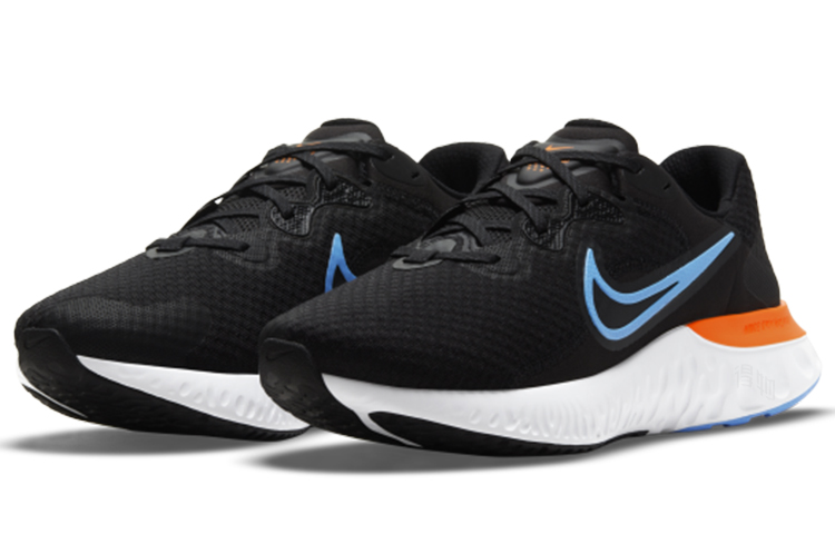 Мужские кроссовки Nike Renew Run 2 (черно-оранжево-синие) — 黑/暗烟灰/荷兰橙/海岸蓝 — фото 3