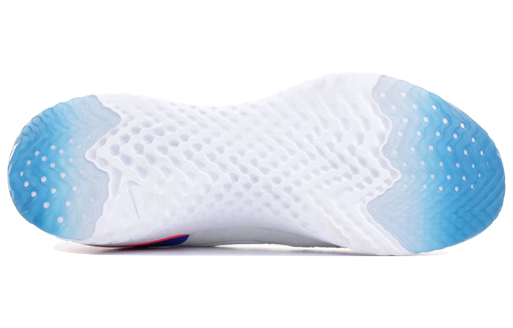 Мужские кроссовки Nike Epic React Flyknit 1 (бело-сине-красные) — Белый / синий / красный — фото 4