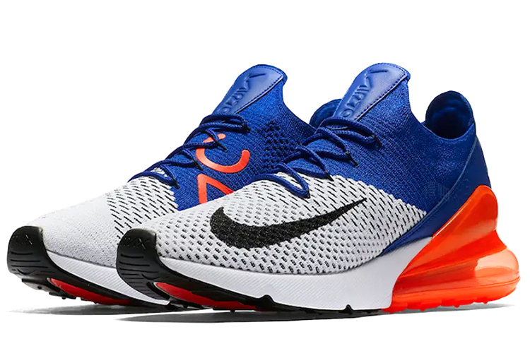 Мужские кроссовки Nike Air Max 270 (бело-сине-оранжевые) — фото 3