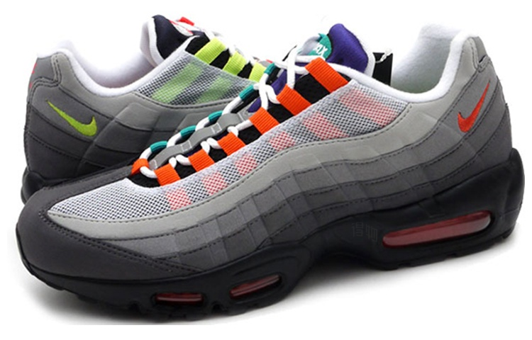 Мужские кроссовки Nike Air Max 95 Greedy (черно-зеленые) — 黑/伏特/橙 — фото 2