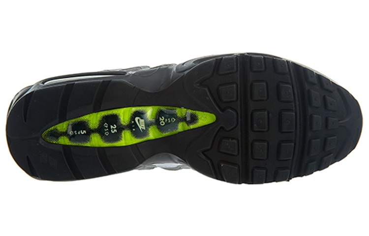 Мужские кроссовки Nike Air Max 95 Greedy (черно-зеленые) — 黑/伏特/橙 — фото 4