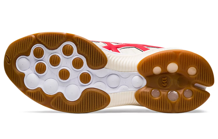 Мужские кроссовки ASICS Gel-Quantum Infinity Jin (бежево-красные) — Бежевыйбелый / красный — фото 6