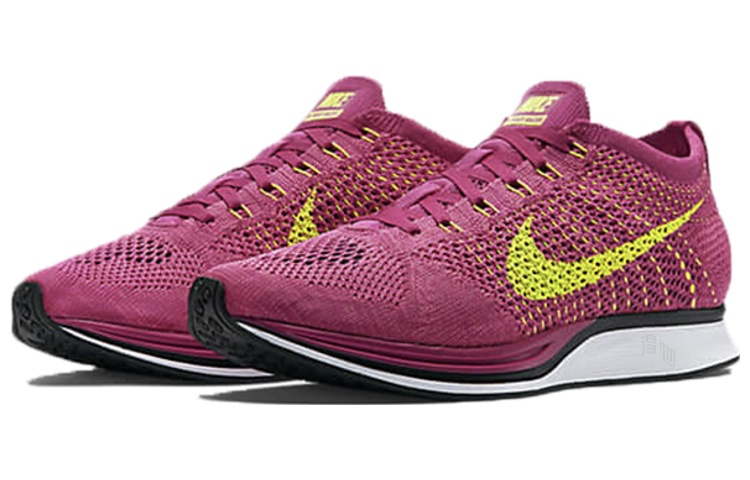 Кроссовки Nike Flyknit Racer Fireberry (пурпурные) — фото 3