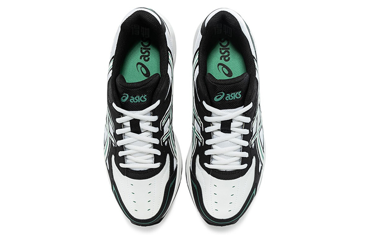 Мужские кроссовки ASICS Gel-170 (черно-бело-зеленые) — фото 2