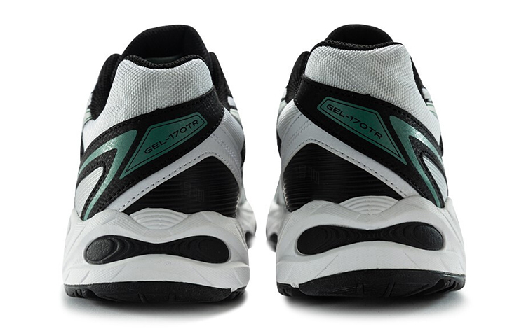 Мужские кроссовки ASICS Gel-170 (черно-бело-зеленые) — фото 3