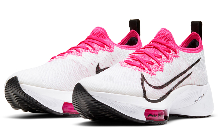 Женские кроссовки Nike Air Zoom Tempo Next% fk (бело-розовые) — фото 3