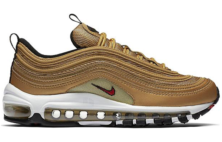 Женские кроссовки Nike Air Max 97 Metallic Gold (W) (золотые) — Золотой / белый — фото 2