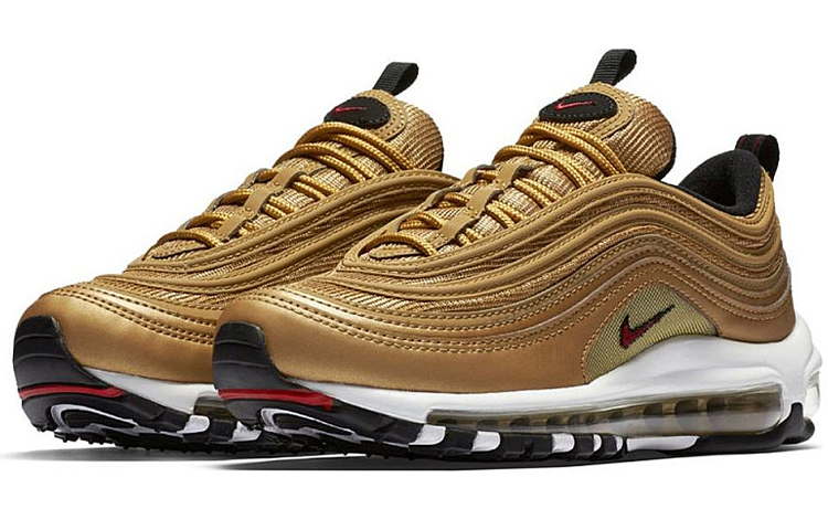 Женские кроссовки Nike Air Max 97 Metallic Gold (W) (золотые) — Золотой / белый — фото 3