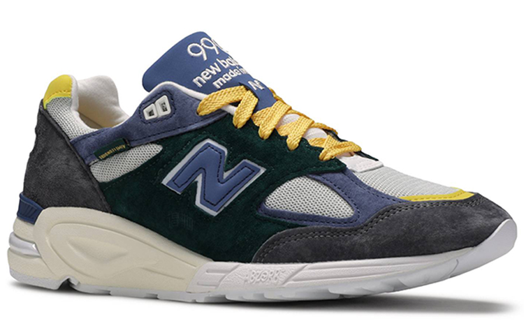 Кроссовки AIME LEON DORE x New Balance 990 V2 (желто-зеленые) — фото 3