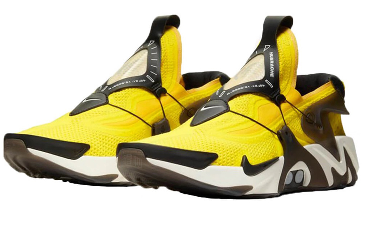Мужские кроссовки Nike Adapt Huarache (желтый) — Чёрный / жёлтый — фото 2