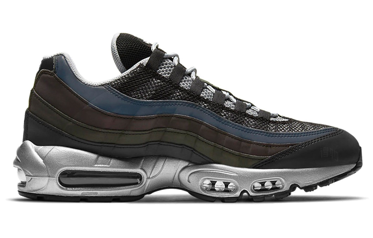 Мужские кроссовки Nike Air Max 95 (черно-серебристые) — Чёрныйсеребристый — фото 2
