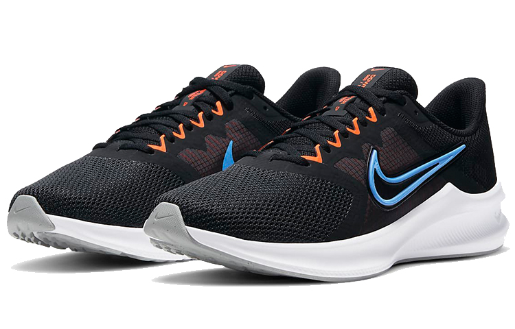 Мужские кроссовки Nike Downshifter 11 (черно-сине-оранжевые) — фото 3