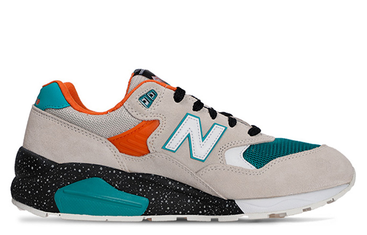 Кроссовки New Balance 580 (оранжево-зеленые) — Оранжевый / зелёный — фото 2