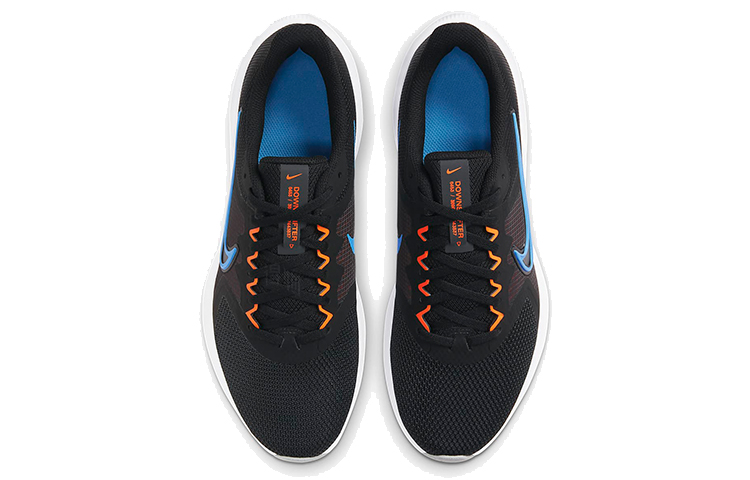 Мужские кроссовки Nike Downshifter 11 (черно-сине-оранжевые) — фото 4