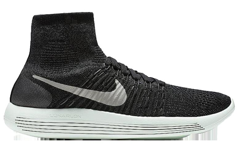 Женские кроссовки Nike LunarEpic Flyknit LB (черно-зеленые) — Чёрныйзелёный — фото 2