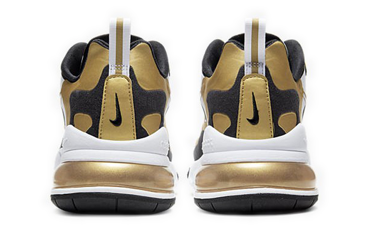 Мужские кроссовки Nike Air Max 270 React (черно-золотые) — фото 4