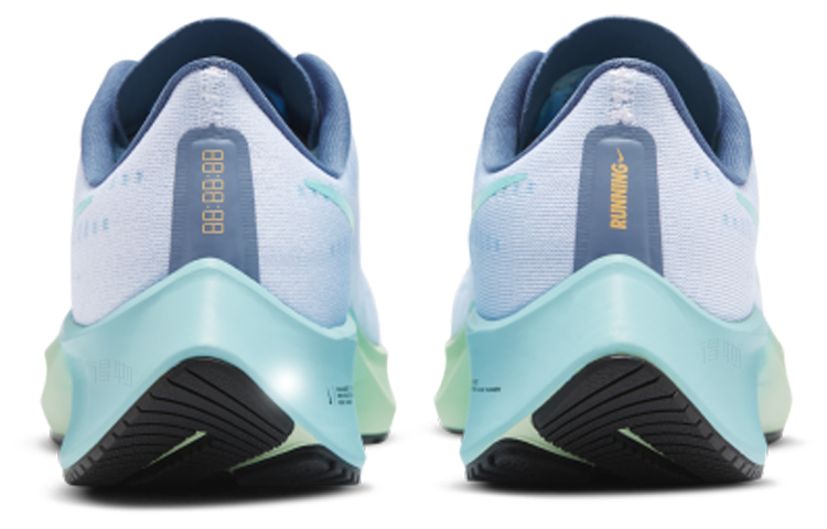 Женские кроссовки Nike Pegasus 37 (бело-голубые) — 白色/浅蓝/激光橙/蒸气绿 — фото 5
