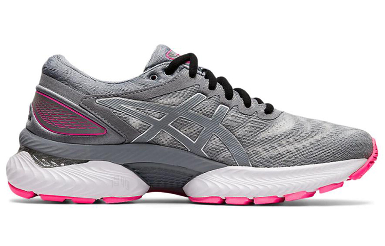 Женские кроссовки ASICS GEL-Nimbus 22 (розово-серо-белые) — Розовый / серый / белый — фото 2