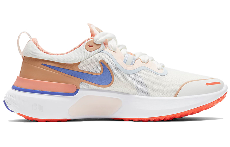 Женские кроссовки Nike React Miler 1 (бело-сине-оранжевые) — фото 2