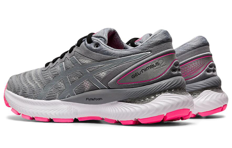 Женские кроссовки ASICS GEL-Nimbus 22 (розово-серо-белые) — Розовый / серый / белый — фото 4