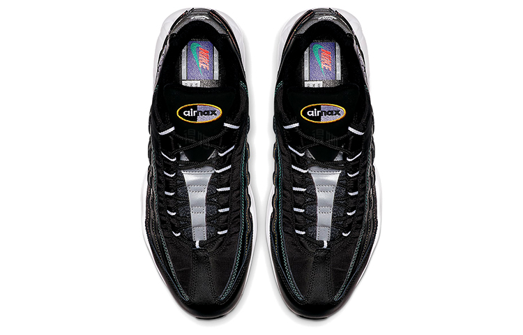 Мужские кроссовки Nike Air Max 95 (черно-зелено-белые) — Чёрный / зелёный / белый — фото 4