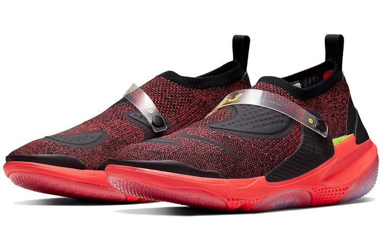 Мужские кроссовки Nike OBJ Joyride Flyknit (черно-красные) — фото 3