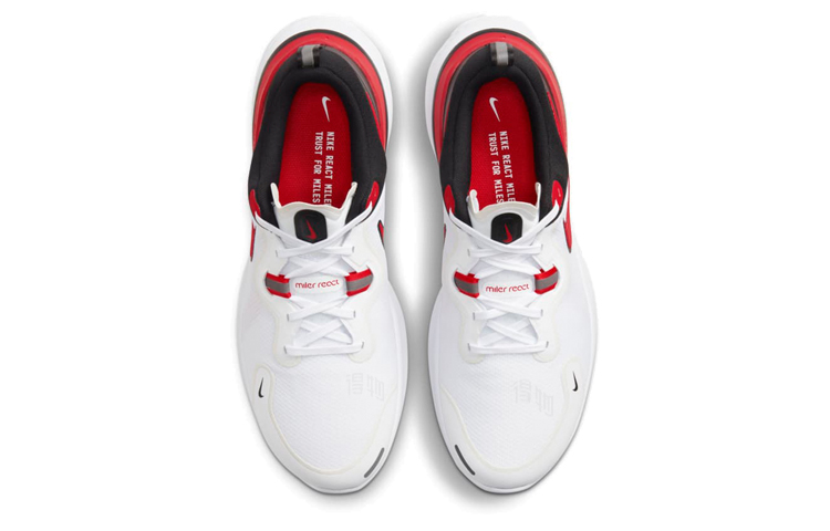 Мужские кроссовки Nike React Miler 1 (бело-красно-черные) — фото 4