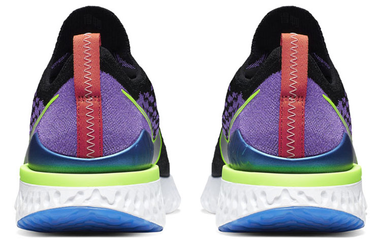 Мужские кроссовки Nike Epic React Flyknit 2 (черно-фиолетовые) — Чёрный / фиолетовый — фото 4