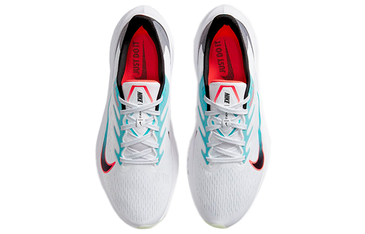 Мужские кроссовки Nike Zoom Winflo 7 (бело-зелено-красные) — Белый / зелёный / красный — фото 4