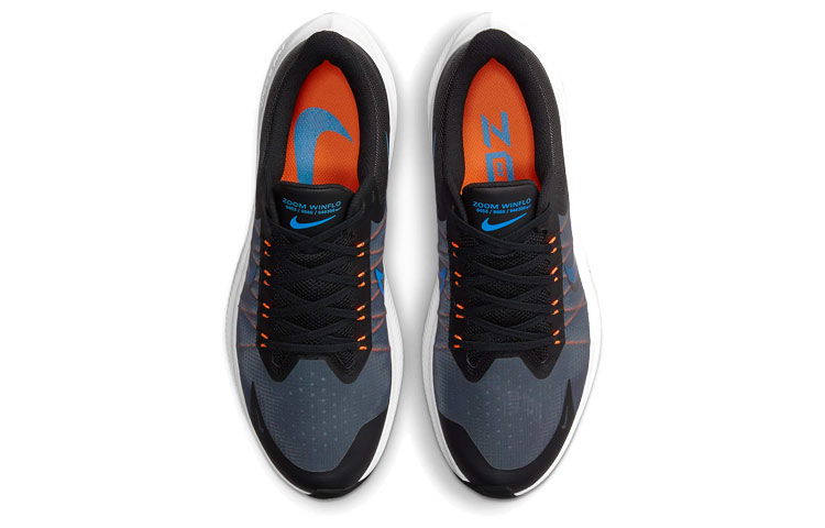 Мужские кроссовки Nike Zoom Winflo 8 (черно-серо-синие) — Чёрный / серый / синий — фото 4