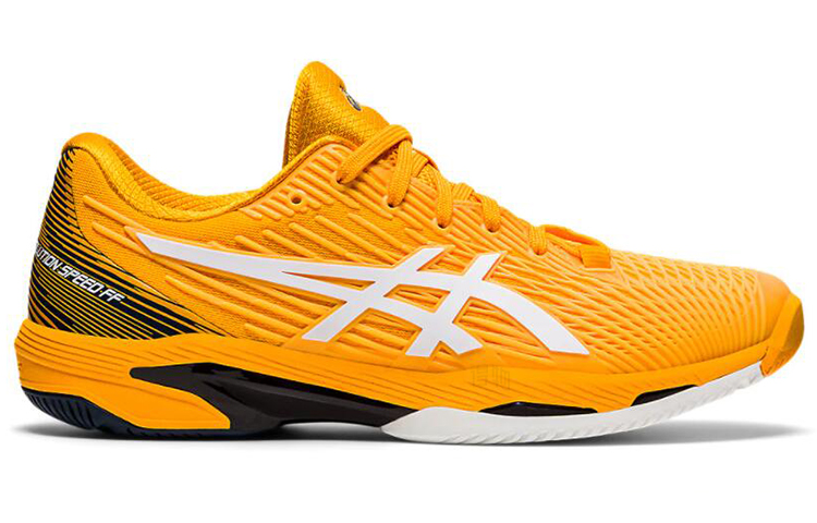 Мужские кроссовки ASICS Solution Speed FF 2 (желто-белые) — фото 2