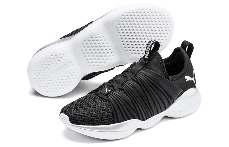 Женские кроссовки PUMA Flourish Stellar (черно-серебристо-белые) — фото 5