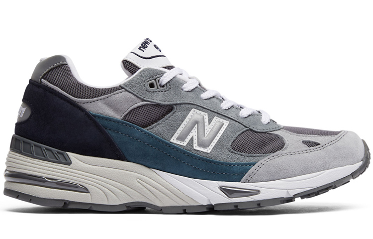 Мужские кроссовки New Balance New Balance NB 991 (серые / синие) — Синий / чёрный — фото 2
